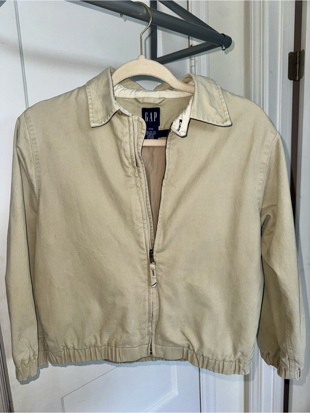 GAP Neutral Tan Zip-Front Lightweight Jacket Medium 7/8Y